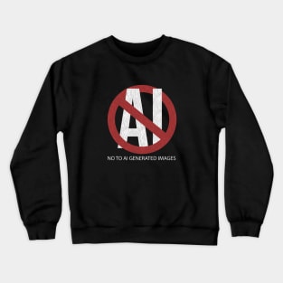 no to ai generated images logo Crewneck Sweatshirt